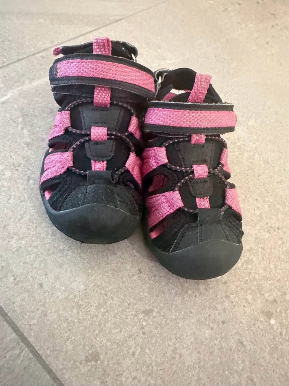 Kids Pink and Black Active Sandals